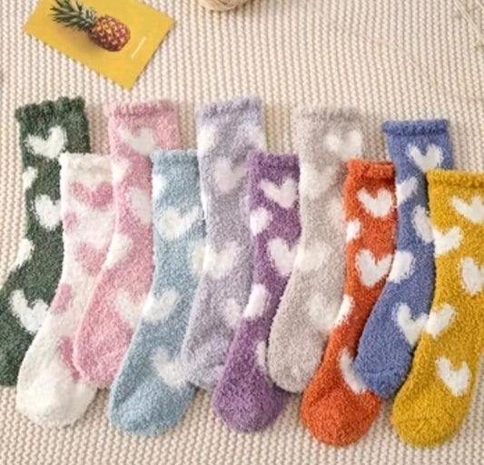 1 Pair Heart Fuzzy Socks