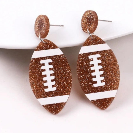 Acrylic Football Earrings